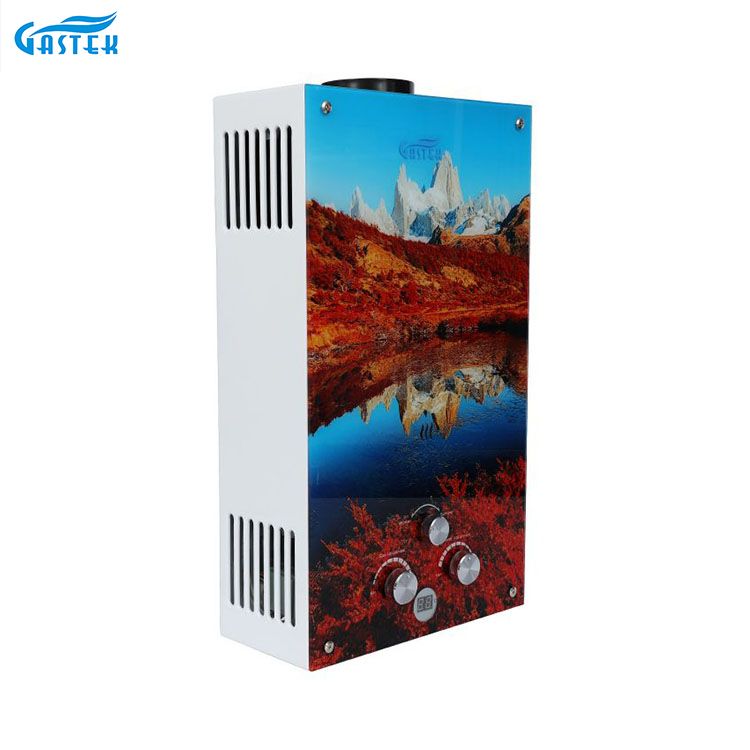 Rookkanaaltype 12L glazen paneel Compact formaat gaswarmwaterverwarmer